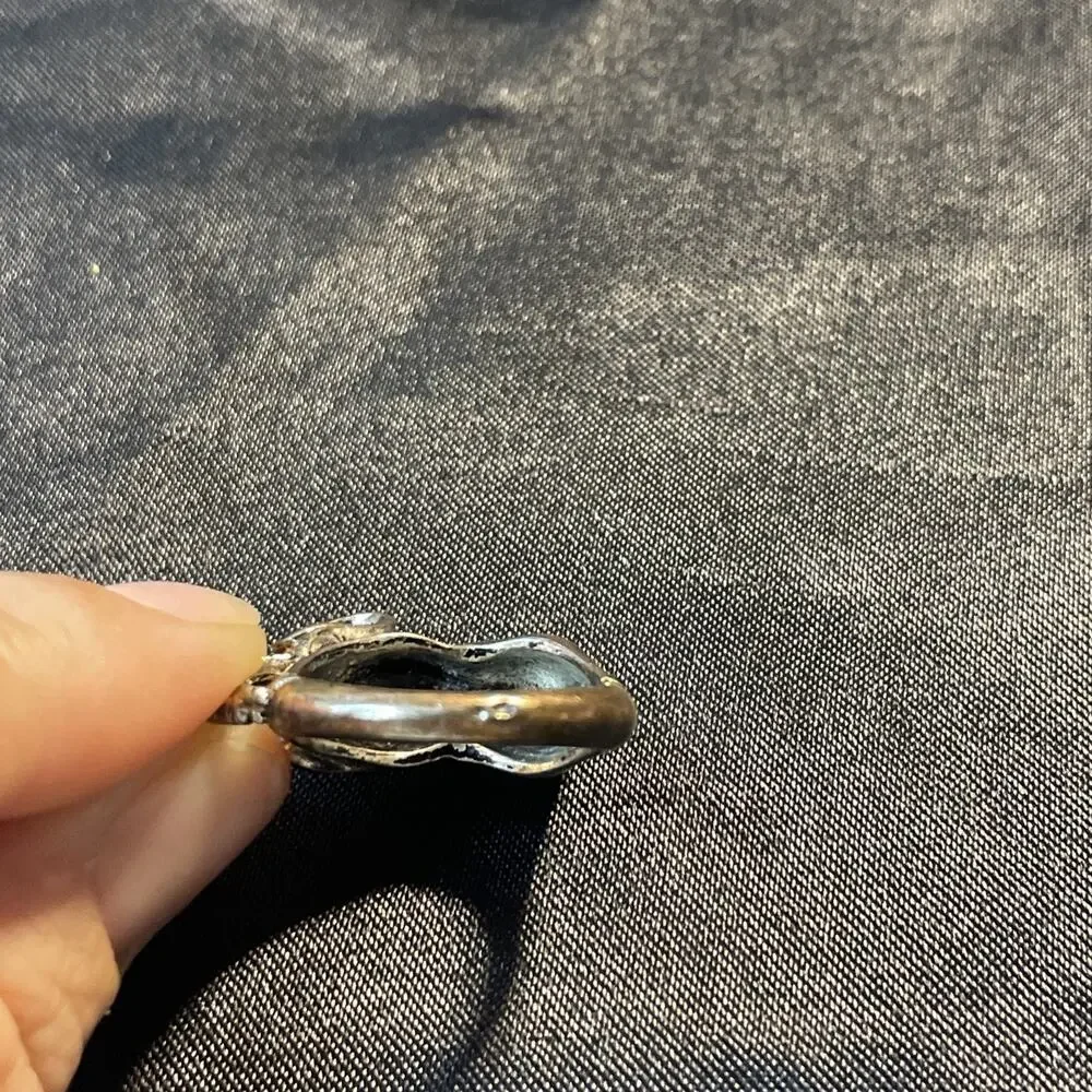 Vintage Bali Style 3D Elephant Animal Statement Ring Heavy Silver Tone Sz9